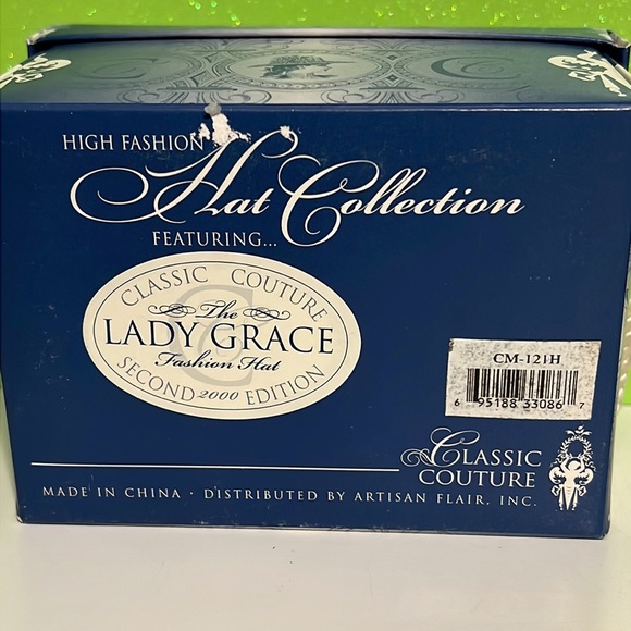 Classic Couture Hat Collection Black & White Hat with Stand - Picture 10 of 10